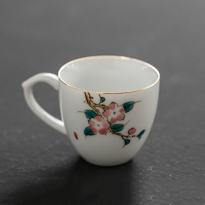 CHANSHOVA 70ml kínai stílusú, kézzel festett kerámia kávés csészealj készlet teáscsésze készlet bögre Ivóeszközök Kínai porcelán H371