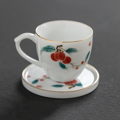 CHANSHOVA 70ml kínai stílusú, kézzel festett kerámia kávés csészealj készlet teáscsésze készlet bögre Ivóeszközök Kínai porcelán H371