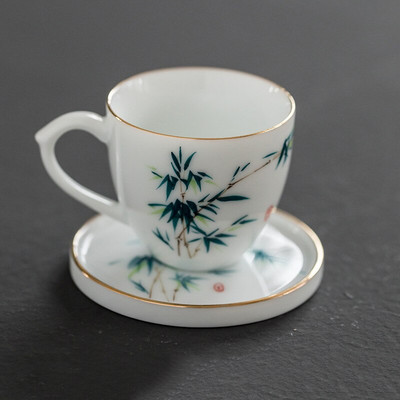 CHANSHOVA 70ml kínai stílusú, kézzel festett kerámia kávés csészealj készlet teáscsésze készlet bögre Ivóeszközök Kínai porcelán H371