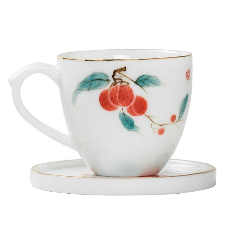 CHANSHOVA 70ml kínai stílusú, kézzel festett kerámia kávés csészealj készlet teáscsésze készlet bögre Ivóeszközök Kínai porcelán H371