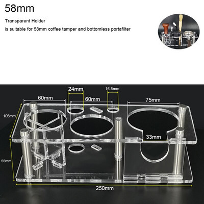 1-6 bucăți 51mm/53mm/58mm Suport suport pentru tamper cafea pentru filtru fără fund Accesorii pentru portafiltru de cafea