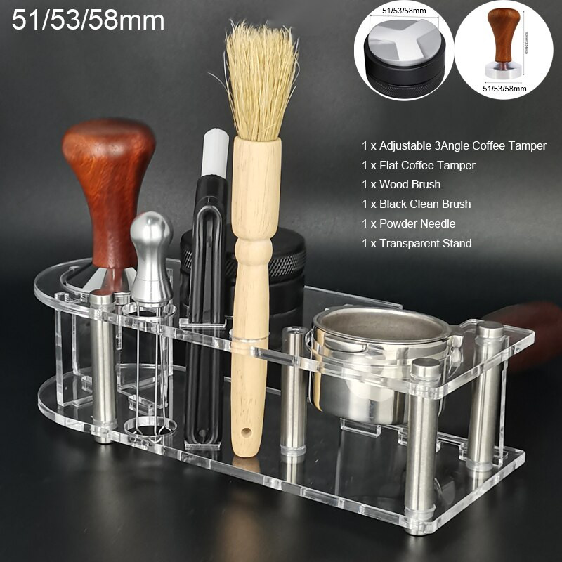 1-6 bucăți 51mm/53mm/58mm Suport suport pentru tamper cafea pentru filtru fără fund Accesorii pentru portafiltru de cafea