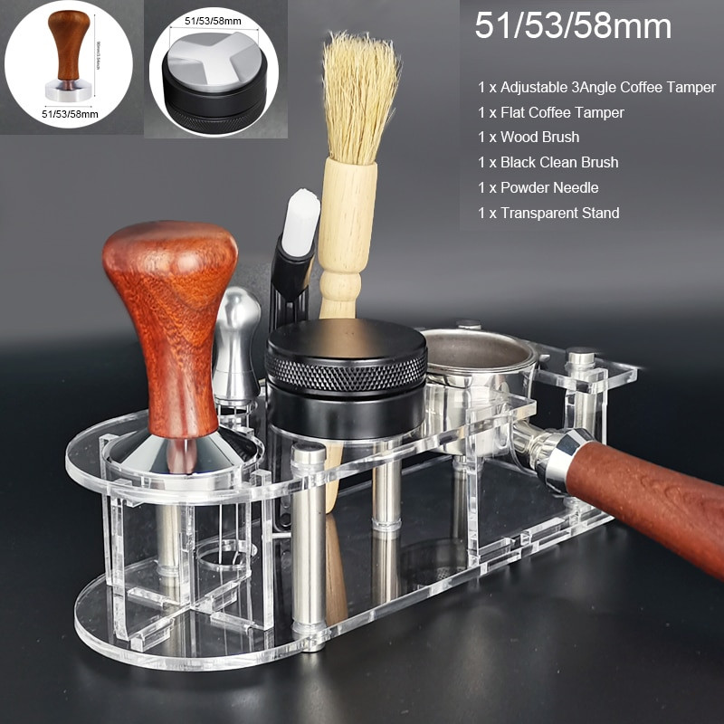 1-6 bucăți 51mm/53mm/58mm Suport suport pentru tamper cafea pentru filtru fără fund Accesorii pentru portafiltru de cafea