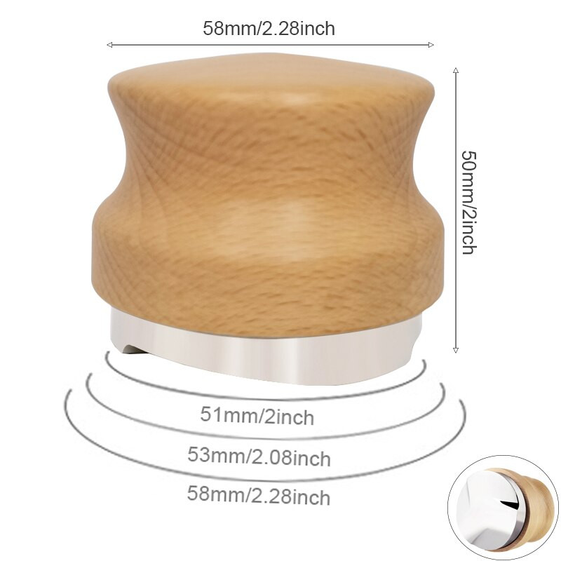 304 Rozsdamentes acél Állítható 51MM 53MM 58MM Kávé Tamper Espresso Barista Kávéfőző Daráló 3 Szög szabotázs kávé