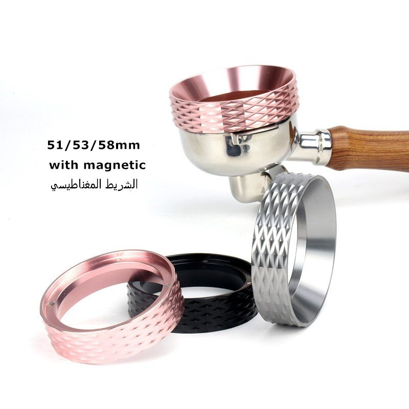 Magnetinis kavos tamperis 51 54 58 mm dozavimo žiedas virimo dubuo Barista kavos miltelių įrankiai espreso kavos filtras tamper piltuvas