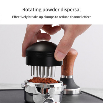 Coffee Needle 51MM/53MM/58MM Εύκολο στη χρήση Εγχειρίδιο βολικού καθαρισμού Baristal Pine Powder Coffee Tamper With Base Leveler Supplie