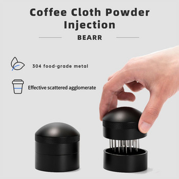 Игла за кафе 51MM/53MM/58MM Лесен за използване Удобен ръчно почистване Baristal Pine Powder Coffee Tamper with Base Niveler Supplies