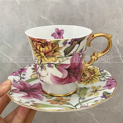 Căni creative frumoase, ceașcă de cafea, servicii de espresso, set de căni de ceai reutilizabile din porcelană de os, ceai de după-amiază de lux.