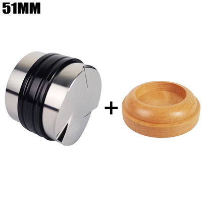 51 mm-es szabotázs és adagoló tölcsér – kétoldalas kávéelosztó/szintező 51 mm-es portaszűrőhöz, 12 mm-es mélységű kézi szabotázshoz