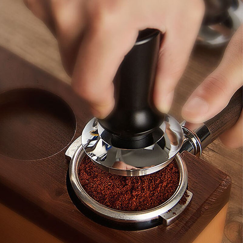51/53/58 mm kalibrált nyomásszabotázs kávéhoz és eszpresszóhoz - 304 rozsdamentes acél rugós talpú vízszintes szerszám Barista számára