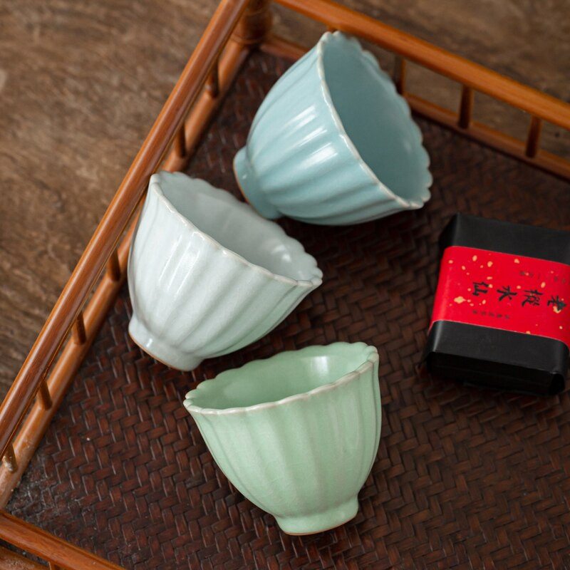 CHANSHOVA 100 ml kínai stílusú Crackle kerámia teás csészealj készlet kávéscsészék csészealj Kína ru kemence porcelán H584