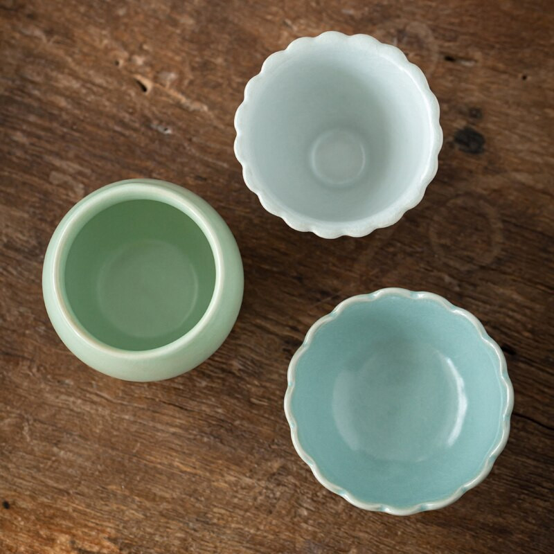 CHANSHOVA 100 ml kínai stílusú Crackle kerámia teás csészealj készlet kávéscsészék csészealj Kína ru kemence porcelán H584