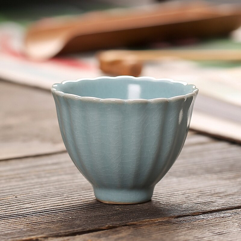 CHANSHOVA 100 ml kínai stílusú Crackle kerámia teás csészealj készlet kávéscsészék csészealj Kína ru kemence porcelán H584