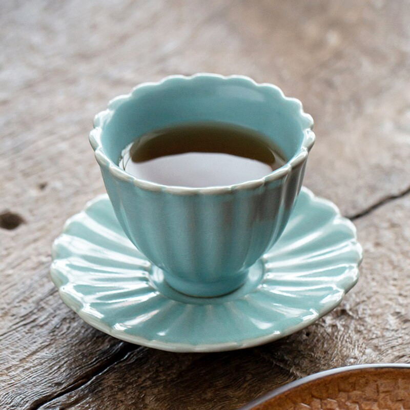 CHANSHOVA 100 ml kínai stílusú Crackle kerámia teás csészealj készlet kávéscsészék csészealj Kína ru kemence porcelán H584