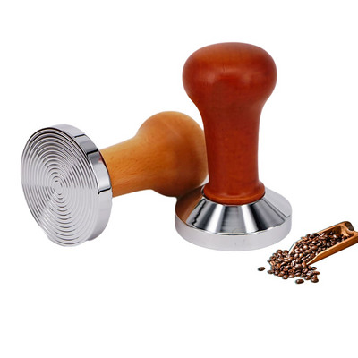 51/53/ 58 mm Nabijač za kavu Drvena ručka Barista Espresso Aparat Mlin za mljevenje Ručno izrađeni čekić za nabijanje kave u prahu Kalibrirani nabijač pod pritiskom