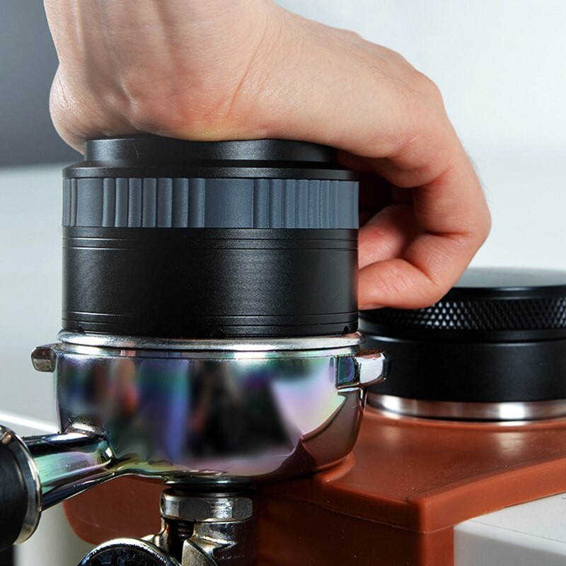 Kávéelosztó Espresso Tamper Rozsdamentes Acél Nyomás Lapos Kávé Tamper Precíziós Döngölő Kávéelosztó 58mm