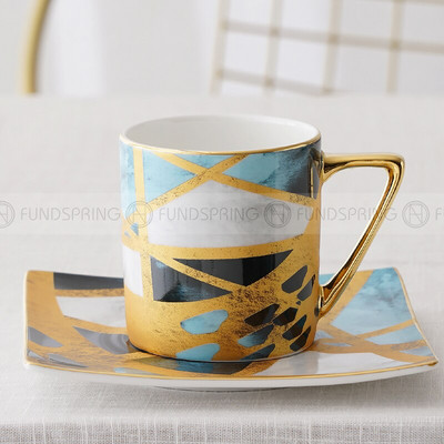Európai stílusú könnyű luxus Bone China kávéscsésze csészealjkészlettel Kerámia teáscsésze