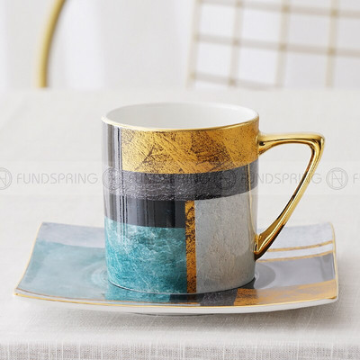 Európai stílusú könnyű luxus Bone China kávéscsésze csészealjkészlettel Kerámia teáscsésze