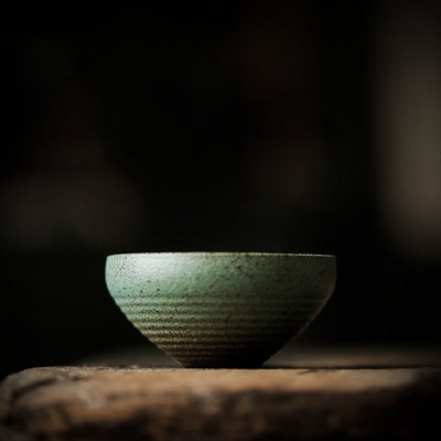 CHANSHOVA 45ml Kínai stílusú Kézzel készített Retro világoszöld Kerámia kávés csészealj készlet teáscsésze csészealj készlet Kínai kerámia H465