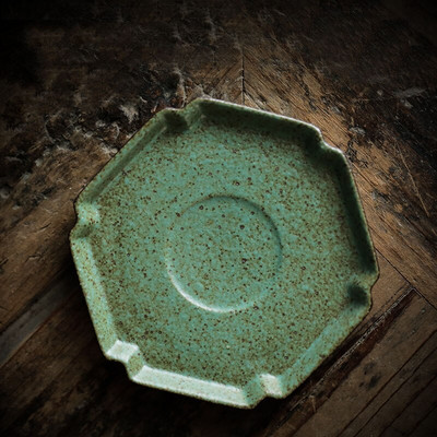 CHANSHOVA 45ml Kínai stílusú Kézzel készített Retro világoszöld Kerámia kávés csészealj készlet teáscsésze csészealj készlet Kínai kerámia H465