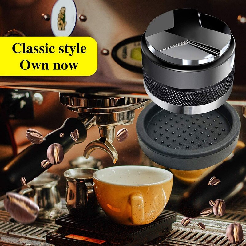 51 mm kavos skirstytuvas ir tamperis, 51 mm Delonghi Dedica Portafilter su silikoniniu tamper kilimėliu, reguliuojamas gylis