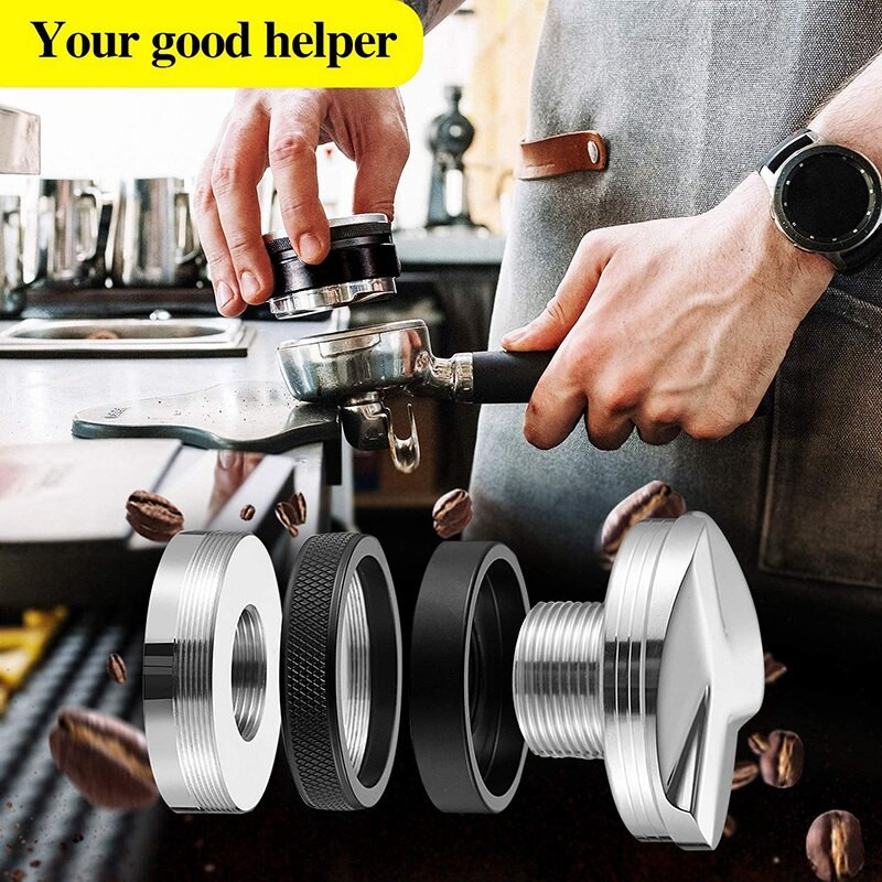 51 mm kavos skirstytuvas ir tamperis, 51 mm Delonghi Dedica Portafilter su silikoniniu tamper kilimėliu, reguliuojamas gylis