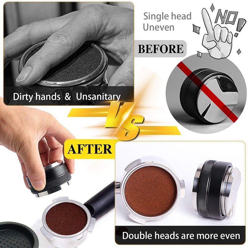 51 mm kavos skirstytuvas ir tamperis, 51 mm Delonghi Dedica Portafilter su silikoniniu tamper kilimėliu, reguliuojamas gylis