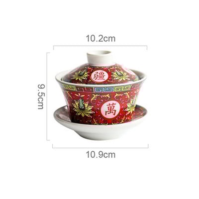 Kerámia fedeles tál teáscsésze Sancai tál Babao teafőző teástál Huang Shuanglong antik hot pot étterem single