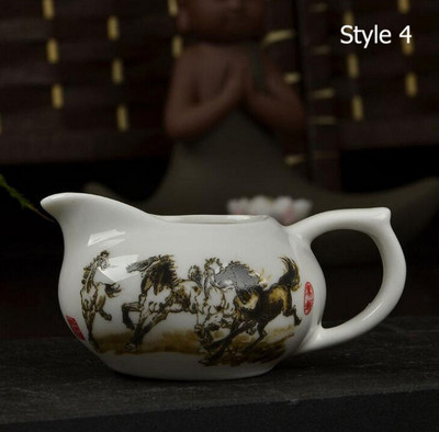 4 stílusú, 130 ml-es kerámia Gong Dao Bei teáscsésze t kézzel készített mintás zöld tea adagoló csészével