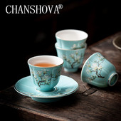 CHANSHOVA Ručno izrađena keramika u kineskom stilu 50 ml set šalica za čaj i tanjurić Personality Kineski porculan H659