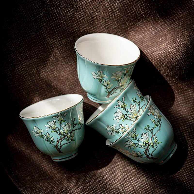 CHANSHOVA Ručno izrađena keramika u kineskom stilu 50 ml set šalica za čaj i tanjurić Personality Kineski porculan H659