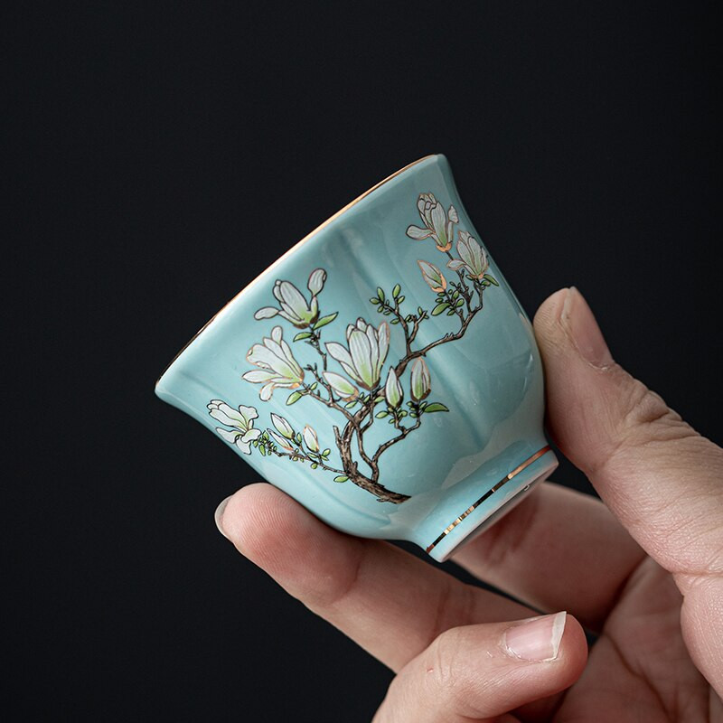 CHANSHOVA Ručno izrađena keramika u kineskom stilu 50 ml set šalica za čaj i tanjurić Personality Kineski porculan H659