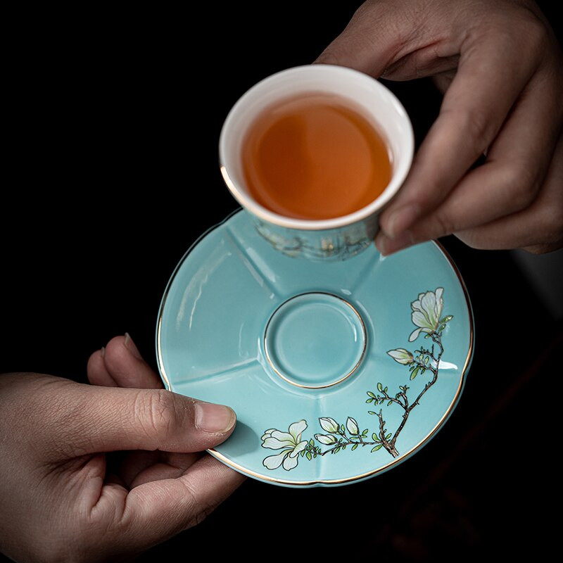 CHANSHOVA Ručno izrađena keramika u kineskom stilu 50 ml set šalica za čaj i tanjurić Personality Kineski porculan H659