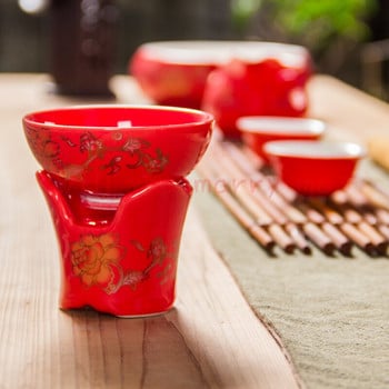 Цедки за чай Инфузьор Филтър Гевгир Ръчни занаяти Инструмент за чай Китай Кунг Фу Сервиз за чай Керамика Благороден чайник за сватба и подарък D015