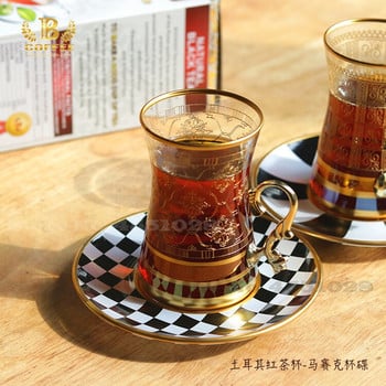 160ml Χειροποίητο Σκαλιστό Μαύρο Φλιτζάνι Τσάι Χειροποίητο Μωσαϊκό Πιατάκι Σπίτι Creative Glass Σετ τσαγιού καφέ υψηλής θερμοκρασίας