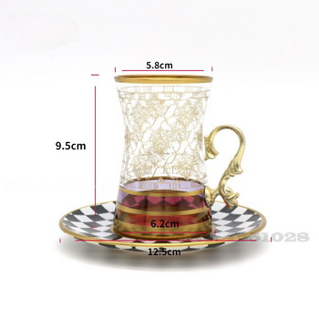 160 мл ръчно издълбана чаша за черен чай, ръчно изработена мозаечна чаша, чинийка, домашно креативно стъкло, високотемпературен комплект за кафе и чай
