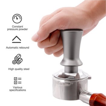 51mm/53mm/58mm Coffee Tamper Σταθερής πίεσης Ανοξείδωτο ατσάλι, στερεό, ρυθμιζόμενο ελατήριο Coffee Press Hammer Home Coffeeware