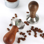 Nabijač za kavu 51/53/58 mm Drveni čekić za kavu u prahu Pribor za kavu s ravnom bazom od nehrđajućeg čelika 304