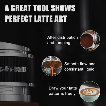 Ρυθμιζόμενο Dual Sided Coffee Tamper 51/53/58 mm Espresso Powder Tampers Hammer Professional Tamping Machine Barista Accessories