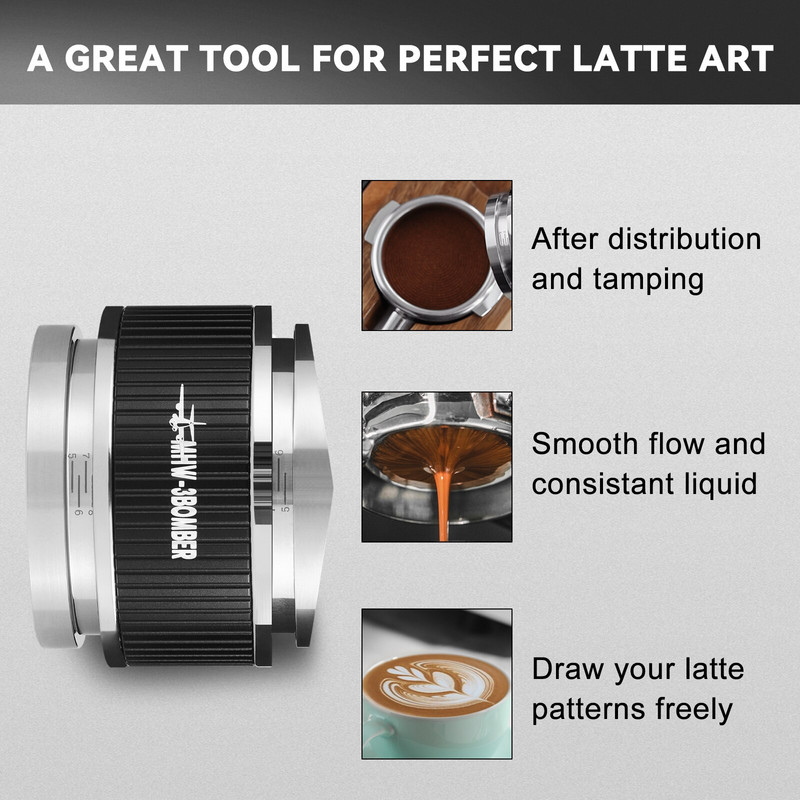 Reguliuojamas dvipusis kavos tamperis 51/53/58 mm espreso miltelių tamperiai plaktukas Profesionalus tampinimo aparatas Barista Priedai