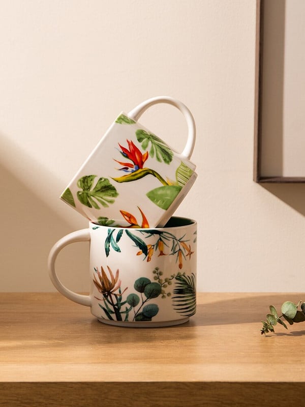 Személyiség Kreatív Növény alakú bögre Irodai Színes Kerámia Zab Tej Design Kávé Tea Ivócsésze Edények Dekoráció Kezdőlap
