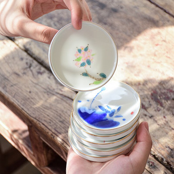 CHANSHOVA Ръчно рисувана керамика в китайски стил 70 мл комплект чаша за чай и чинийка Личност Китай Бял порцеланов сервиз за чай H673