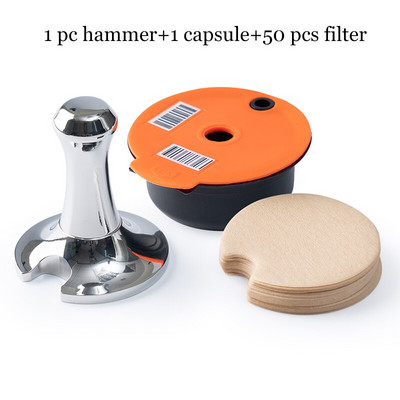 Kávédöngölő Hammer Press rozsdamentes acél kávéadagoló 51mm a BOSCH-s géphez Tassimo kapszula kanál seprőporkefe
