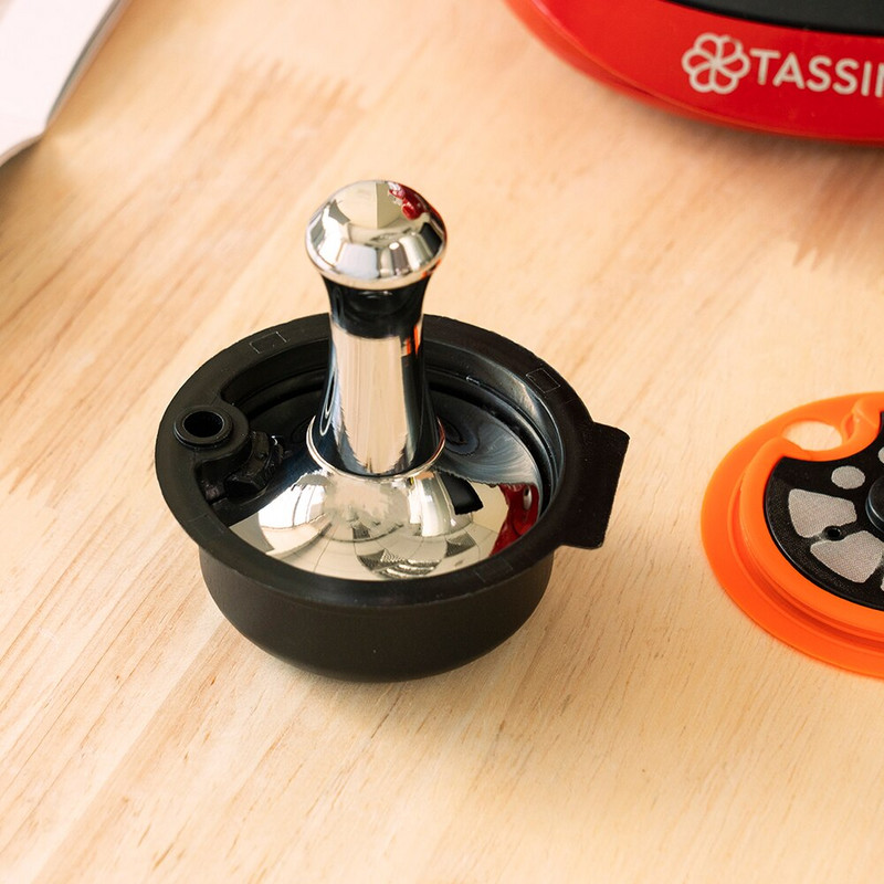 Kávédöngölő Hammer Press rozsdamentes acél kávéadagoló 51mm a BOSCH-s géphez Tassimo kapszula kanál seprőporkefe