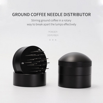 Πανί καφέ βελόνα σε σκόνη μαύρη μεταλλική μηχανή 58mm χαλαρή σε σκόνη μηχανή καφέ πεύκου βελόνα σε σκόνη με λαβή βάσης καφέ χαλαρή σκόνη
