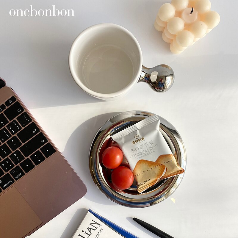 Korea porcelán sárga kávéscsésze dekoráció reggeli színes kávés csésze uzsonnatál Kreatív Taza csésze és csészealj készlet AA50BD