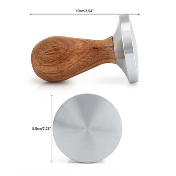 Coffee Tamper 58mm Καμπύλη πρέσα βάσης φαγητού Pull Cup Press Επίπεδη βάση / Καμπύλη βάση Ξύλινο σφυρί για σκόνη καφέ