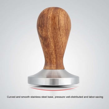 Coffee Tamper 58mm Καμπύλη πρέσα βάσης φαγητού Pull Cup Press Επίπεδη βάση / Καμπύλη βάση Ξύλινο σφυρί για σκόνη καφέ