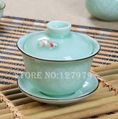 Kerámia tál teáskészlet kék-fehér porcelán teakészlet Celadon színes ponty teáscsésze teáscsésze 2 szín választható