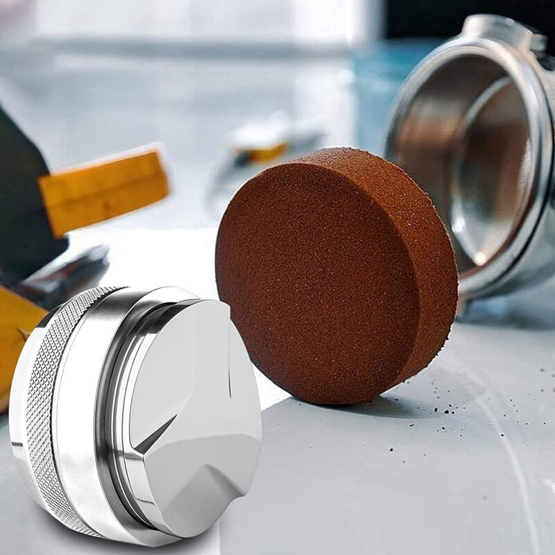 53 mm-es eszpresszó szabotázs- és kávéelosztó és 54 mm-es adagolótölcsér készlet - 54 mm-es portaszűrőhöz illeszkedik, állítható mélység